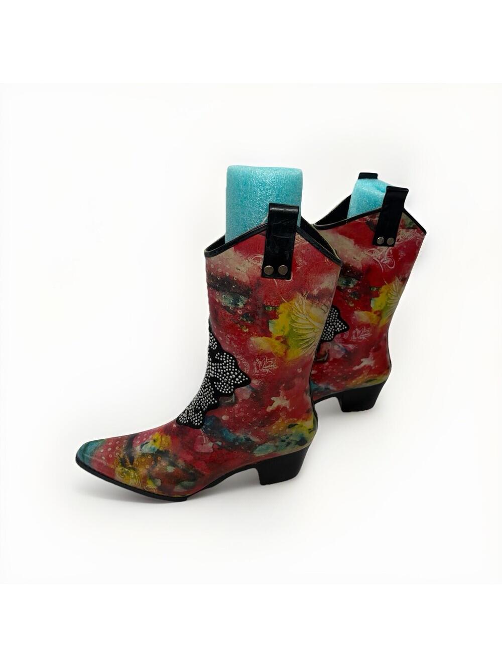 Rain Bops Beehive Boots Womens Sz 9 Rain Snow Winter Rubber Western Cowboy Rodeo
